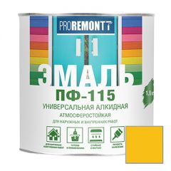 Эмаль Proremontt ПФ-115 универсальная желтая 1,9 кг