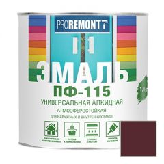 Эмаль Proremontt ПФ-115 универсальная винно-красная RAL 3005 1,9 кг