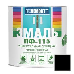 Эмаль Proremontt ПФ-115 универсальная черная 1,9 кг