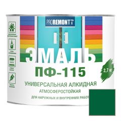 Эмаль Proremontt ПФ-115 универсальная зеленая 2,7 кг