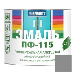 Эмаль Proremontt ПФ-115 универсальная серая 2,7 кг