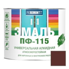 Эмаль Proremontt ПФ-115 универсальная шоколадно-коричневая 2,7 кг