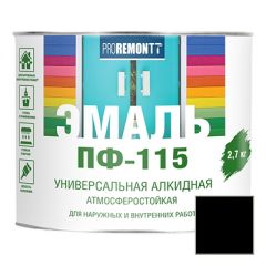 Эмаль Proremontt ПФ-115 универсальная черная 2,7 кг