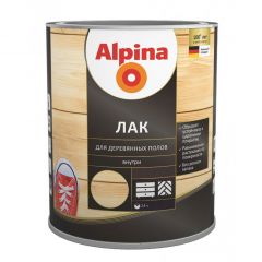 Лак Alpina для деревянных полов алкидно-уретановая прозрачная глянцевая 9 л