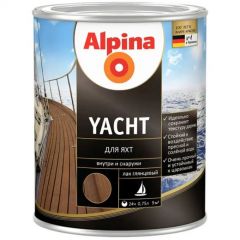 Лак Alpina яхтный (палубный) алкидно-уретановый Yacht GL прозрачный глянцевый не колеруемый 0,75 л