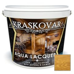 Лак-антисептик Kraskovar Aqua Lacquer для дерева и камня орегон (1900001330) 2 л