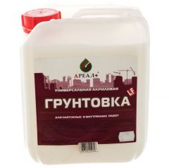 Грунтовка Ареал (Areal) + универсальная акриловая Стандарт для наружных и внутренних работ (А-350) 10 л