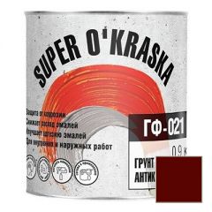 Грунтовка Super Okraska ГФ-021 красно-коричневая 0,9 кг