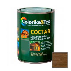 Состав декоративный деревозащитный Colorika and Tex для наружных и внутренних работ Орех 0,8 кг