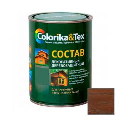 Состав декоративный деревозащитный Colorika and Tex для наружных и внутренних работ Тик 0,8 кг