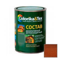 Состав декоративный деревозащитный Colorika and Tex для наружных и внутренних работ Орегон 0,8 кг
