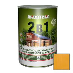 Защитно-декоративное покрытие Акватекс для древесины 2 в 1 калужница 0,8 л