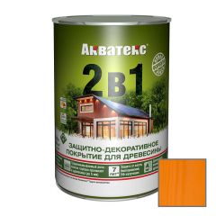 Защитно-декоративное покрытие Акватекс для древесины 2 в 1 орегон 0,8 л