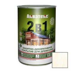 Защитно-декоративное покрытие Акватекс для древесины 2 в 1 прозрачный 0,8 л