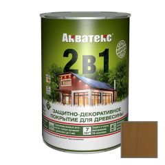 Защитно-декоративное покрытие Акватекс для древесины 2 в 1 дуб 0,8 л