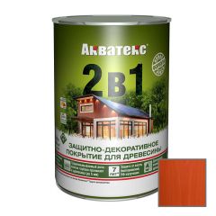 Защитно-декоративное покрытие Акватекс для древесины 2 в 1 рябина 0,8 л