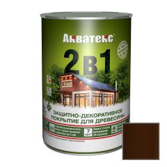 Защитно-декоративное покрытие Акватекс для древесины 2 в 1 махагон 0,8 л