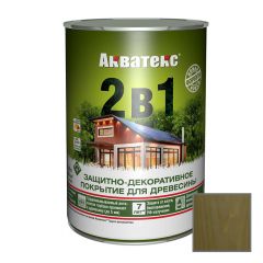 Защитно-декоративное покрытие Акватекс для древесины 2 в 1 еловая зелень 0,8 л