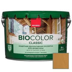 Защитная декоративная пропитка для древесины на алкидной основе Neomid Bio Color Classic Орегон 9 л