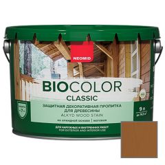 Защитная декоративная пропитка для древесины на алкидной основе Neomid Bio Color Classic Тик 9 л