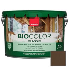 Защитная декоративная пропитка для древесины на алкидной основе Neomid Bio Color Classic Орех 9 л