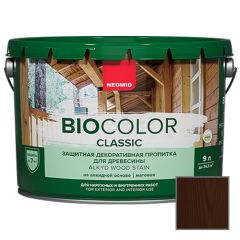 Защитная декоративная пропитка для древесины на алкидной основе Neomid Bio Color Classic Палисандр 9 л
