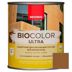 Защитно декоративный состав для древесины на алкидной основе Neomid Bio Color Ultra Тик 0,9 л