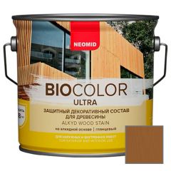 Защитно декоративный состав для древесины на алкидной основе Neomid Bio Color Ultra Тик 2,7 л
