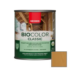 Защитная декоративная пропитка для древесины на алкидной основе Neomid Bio Color Classic Орегон 0,9 л