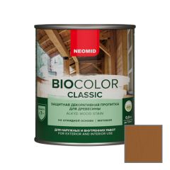 Защитная декоративная пропитка для древесины на алкидной основе Neomid Bio Color Classic Тик 0,9 л