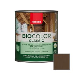 Защитная декоративная пропитка для древесины на алкидной основе Neomid Bio Color Classic Орех 0,9 л