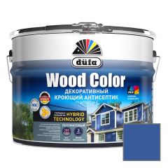 Декоративный кроющий антисептик Dufa Wood Color (Del Колор) для защиты древесины полуматовый Лунная ночь 0,9 л