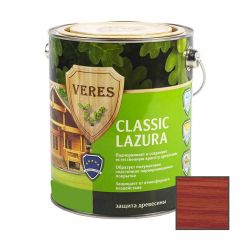 Декоративная пропитка для дерева Veres Classic Lazura 11 Рябина шелковисто-матовая 2,7 л
