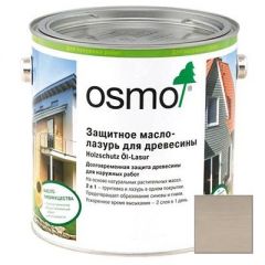 Защитное масло-лазурь для древесины Osmo Holzschutz Ol-Lasur серый жемчуг (906) 2,5 л