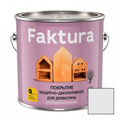 Покрытие защитно-декоративное Faktura с льняным маслом и ионами серебра белый дуб 2,5 л