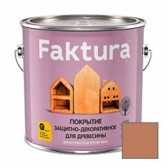 Покрытие защитно-декоративное Faktura с льняным маслом и ионами серебра золотой дуб 2,5 л