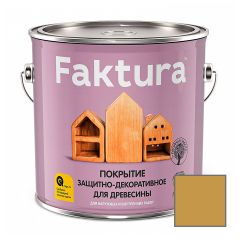Покрытие защитно-декоративное Faktura с льняным маслом и ионами серебра сосна 2,5 л