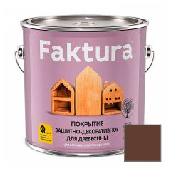 Покрытие защитно-декоративное Faktura с льняным маслом и ионами серебра тик 2,5 л
