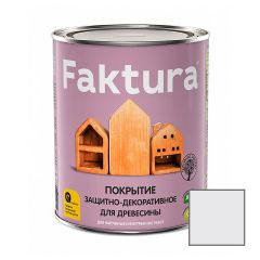Покрытие защитно-декоративное Faktura с льняным маслом и ионами серебра белый дуб 0,7 л