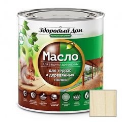 Масло для террас и деревянных полов Здоровый Дом (Zdorovij Dom) слоновая кость 1,8 л