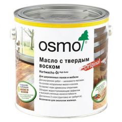 Масло с твердым воском Osmo Hartwachs-Ol Original бесцветное полуматовое (3065) 2,5 л