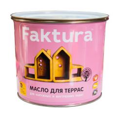 Масло для террас Faktura с натуральным воском и тунговым маслом 2,7 л