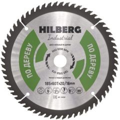 Диск пильный Hilberg Industrial Дерево 185х20/16 мм, 60Т (HW187)