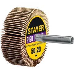Круг шлифовальный лепестковый на шпильке Stayer P120, 50x20 мм (36607-120)