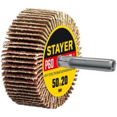 Круг шлифовальный лепестковый на шпильке Stayer P60, 50x20 мм (36607-060)