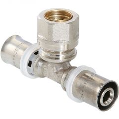 Тройник Valtec VTm.233.I.161516 пресс 16 мм с переходом на обжим 15 мм