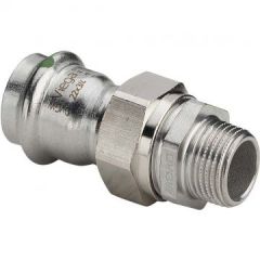Разьемное соединение Viega Sanpress Inox с SC-Contur с переходом на наружную резьбу, с плоским уплотнением, 22 x 1