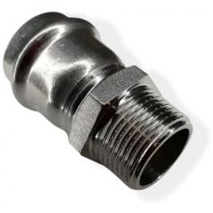 Пресс-фитинг Tim (Тим) из нержавеющей стали с наружной резьбой 15 мм х 3/4″ (ZTI.501.001505)