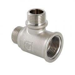 Тройник Valtec VTr.133.RN.050404 с двумя переходами на нар. р. вн.-нар.-нар. 3/4х1/2х1/2