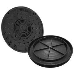 Люк колодца канализационный FDplast (ФД пласт) внутренний/наружный 695/600 мм черный